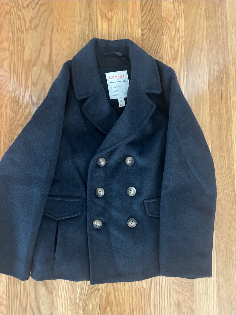 Cat & Jack Boys Navy Double-Breasted Pea Coat